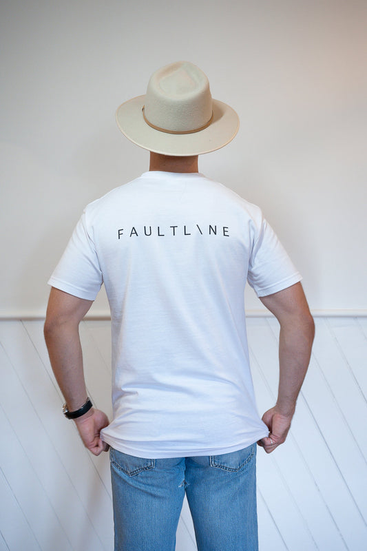 Unisex Box Tee White - FAULTLINE THE LABEL