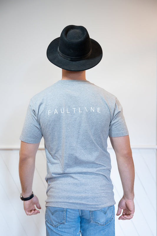 Unisex Box Tee Light Grey - FAULTLINE THE LABEL