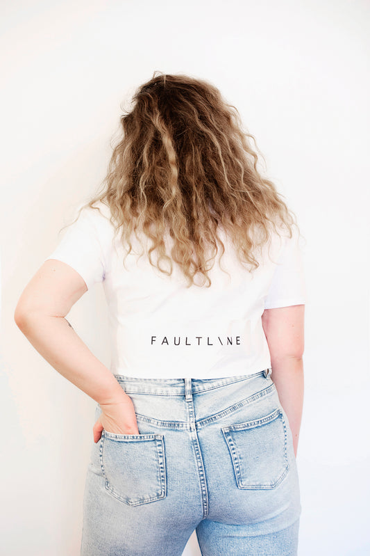 Crop Tee - White - FAULTLINE THE LABEL