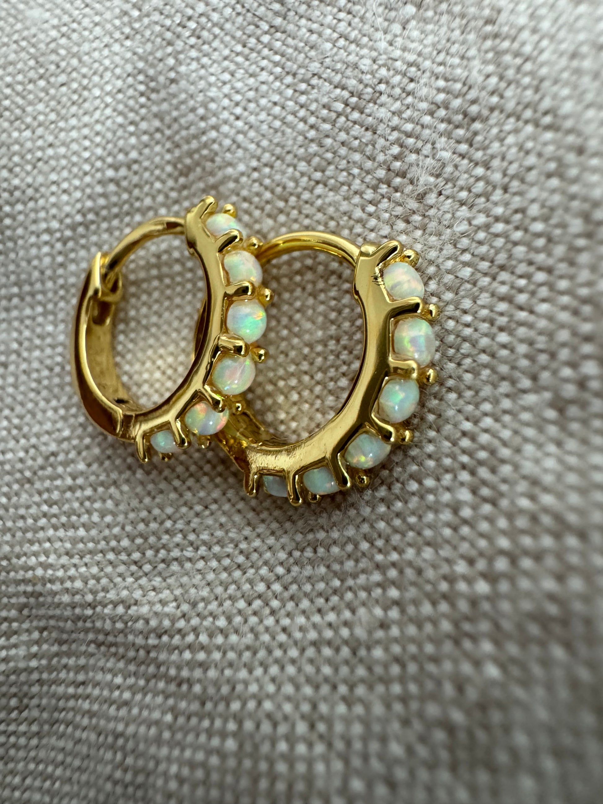 Harper Opal Hoop Earrings - Petite - FAULTLINE THE LABEL 