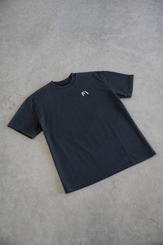DP1 HEAVY TEE - FADED BLACK - FAULTLINE THE LABEL  - FAULTLINE THE LABEL