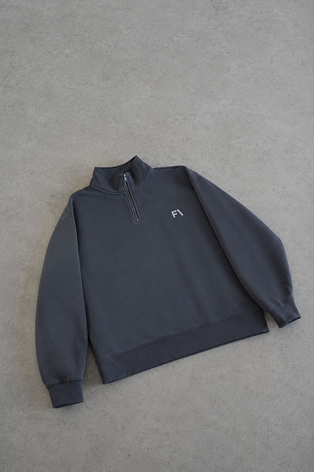 DP1 HALF ZIP JUMPER - FADED BLACK - FAULTLINE THE LABEL  - FAULTLINE THE LABEL
