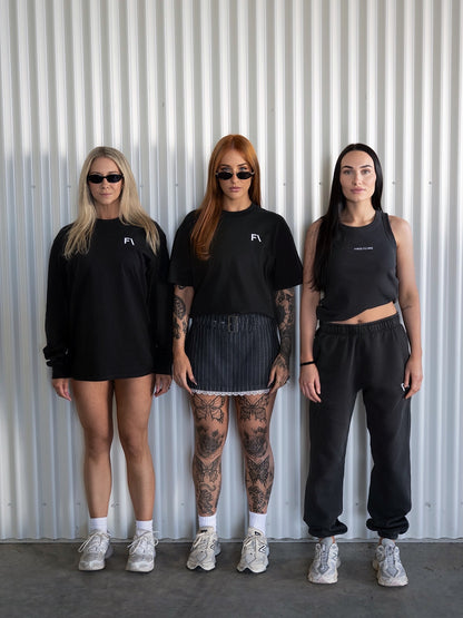 DP1 HEAVY TEE - FADED BLACK - FAULTLINE THE LABEL  - FAULTLINE THE LABEL