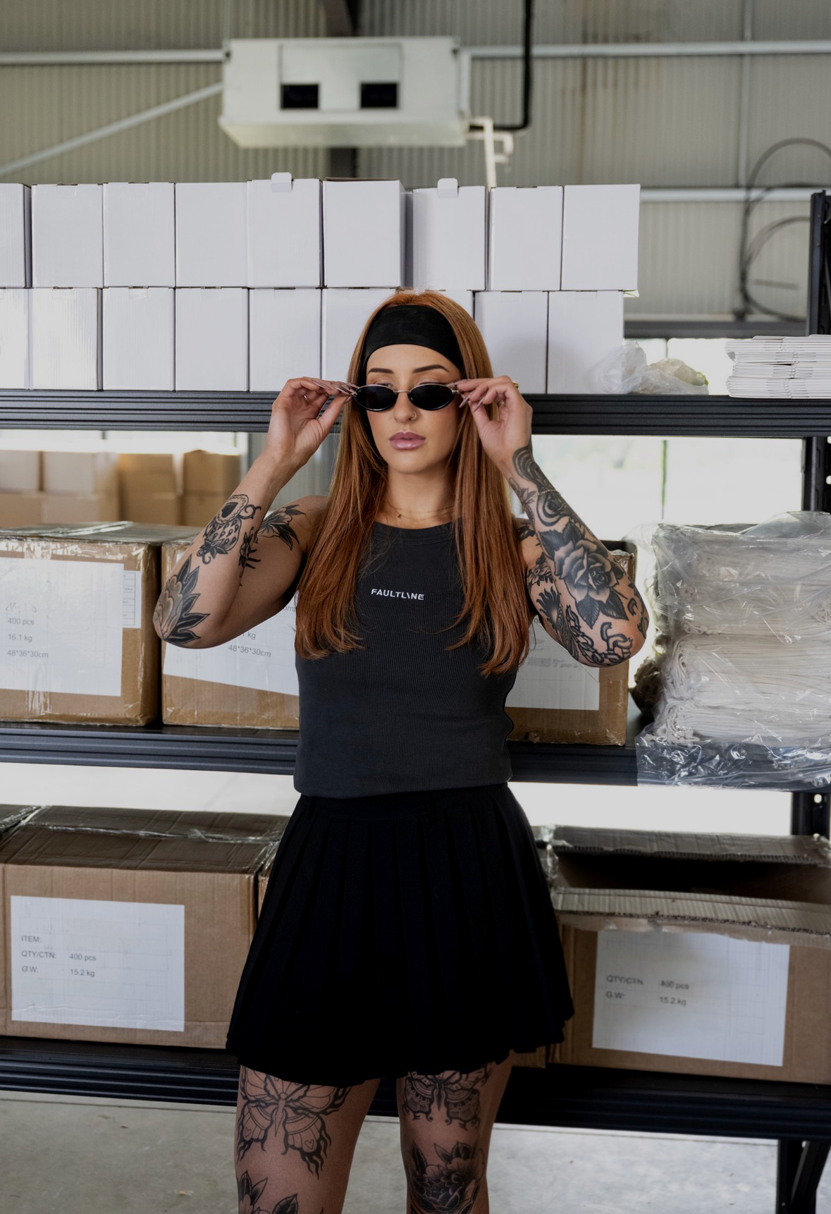 DP1 RIB TANK - FADED BLACK - FAULTLINE THE LABEL  - FAULTLINE THE LABEL