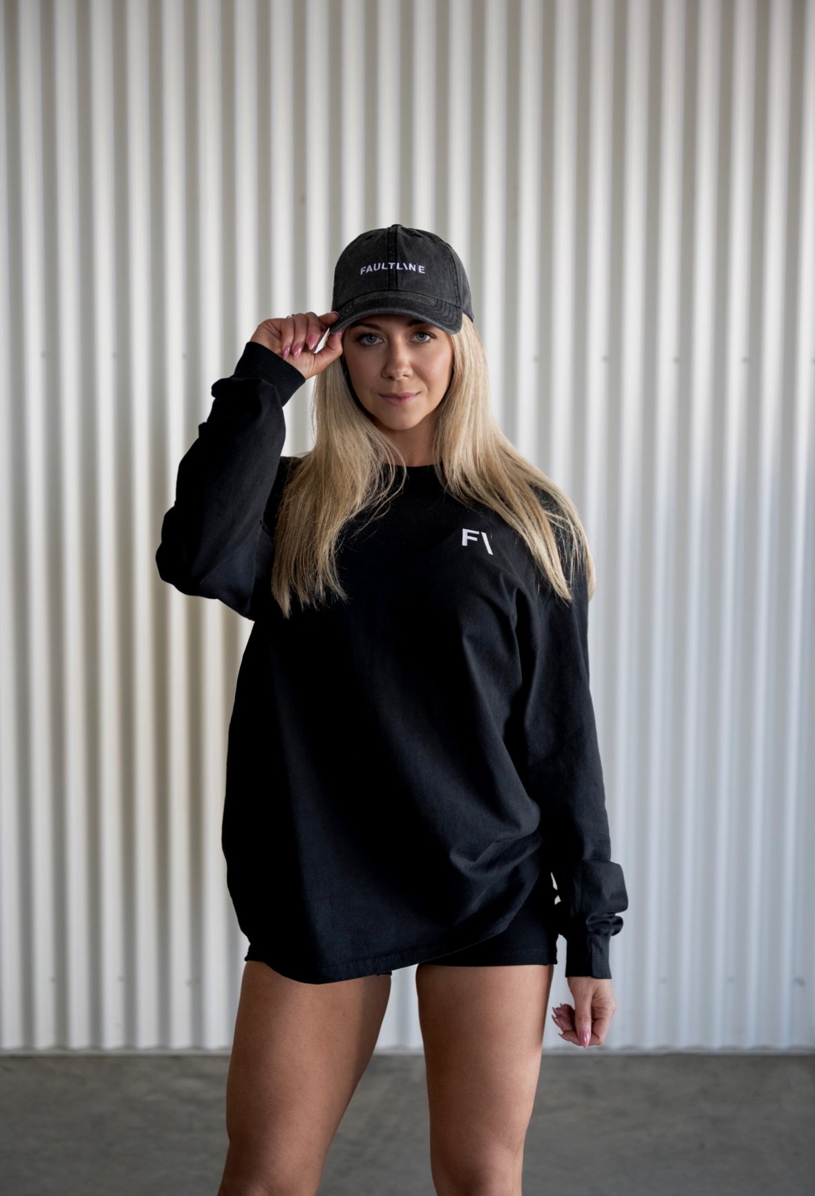 DP1 LONG SLEEVE TEE - FADED BLACK - FAULTLINE THE LABEL  - FAULTLINE THE LABEL