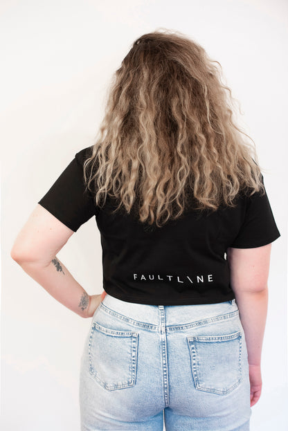 Crop Tee - Black - FAULTLINE THE LABEL 