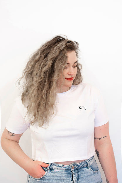 Crop Tee - White - FAULTLINE THE LABEL 