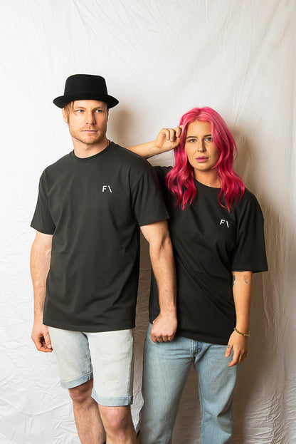 Unisex Box Tee Charcoal - FAULTLINE THE LABEL 