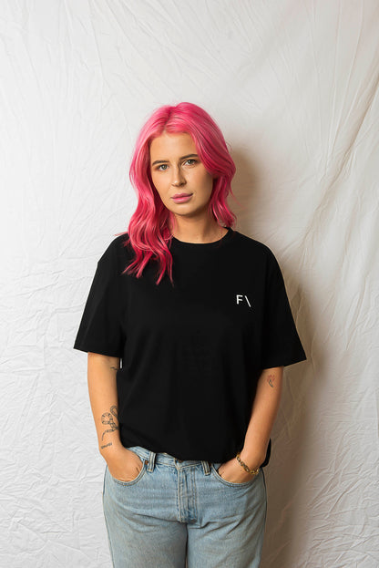 Unisex Box Tee Black - FAULTLINE THE LABEL 