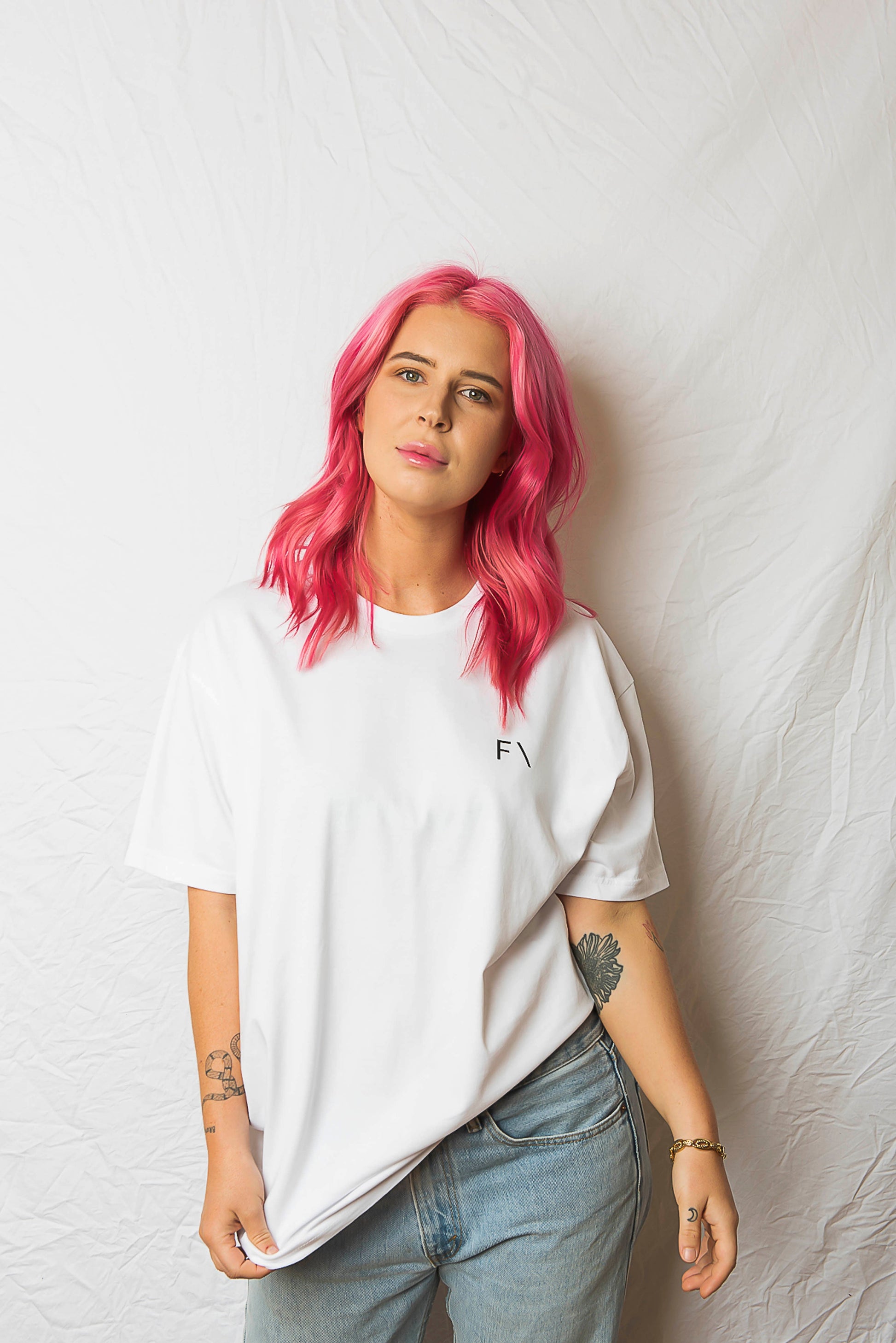 Unisex Box Tee White - FAULTLINE THE LABEL 