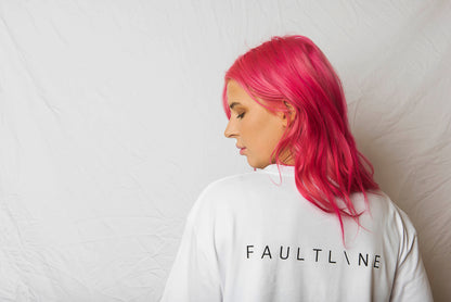 Unisex Box Tee White - FAULTLINE THE LABEL 