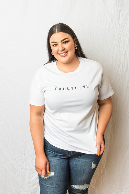 Woman's Basic Tee White - FAULTLINE THE LABEL 