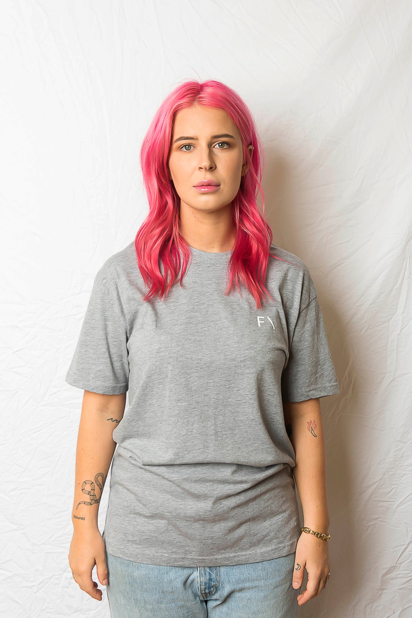 Unisex Box Tee Light Grey - FAULTLINE THE LABEL 