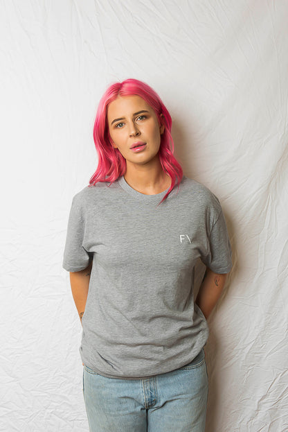 Unisex Box Tee Light Grey - FAULTLINE THE LABEL 