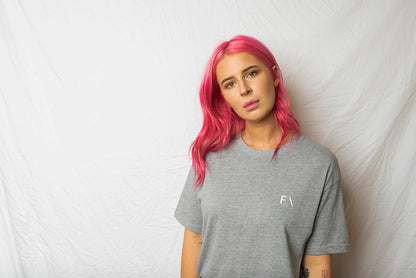 Unisex Box Tee Light Grey - FAULTLINE THE LABEL 