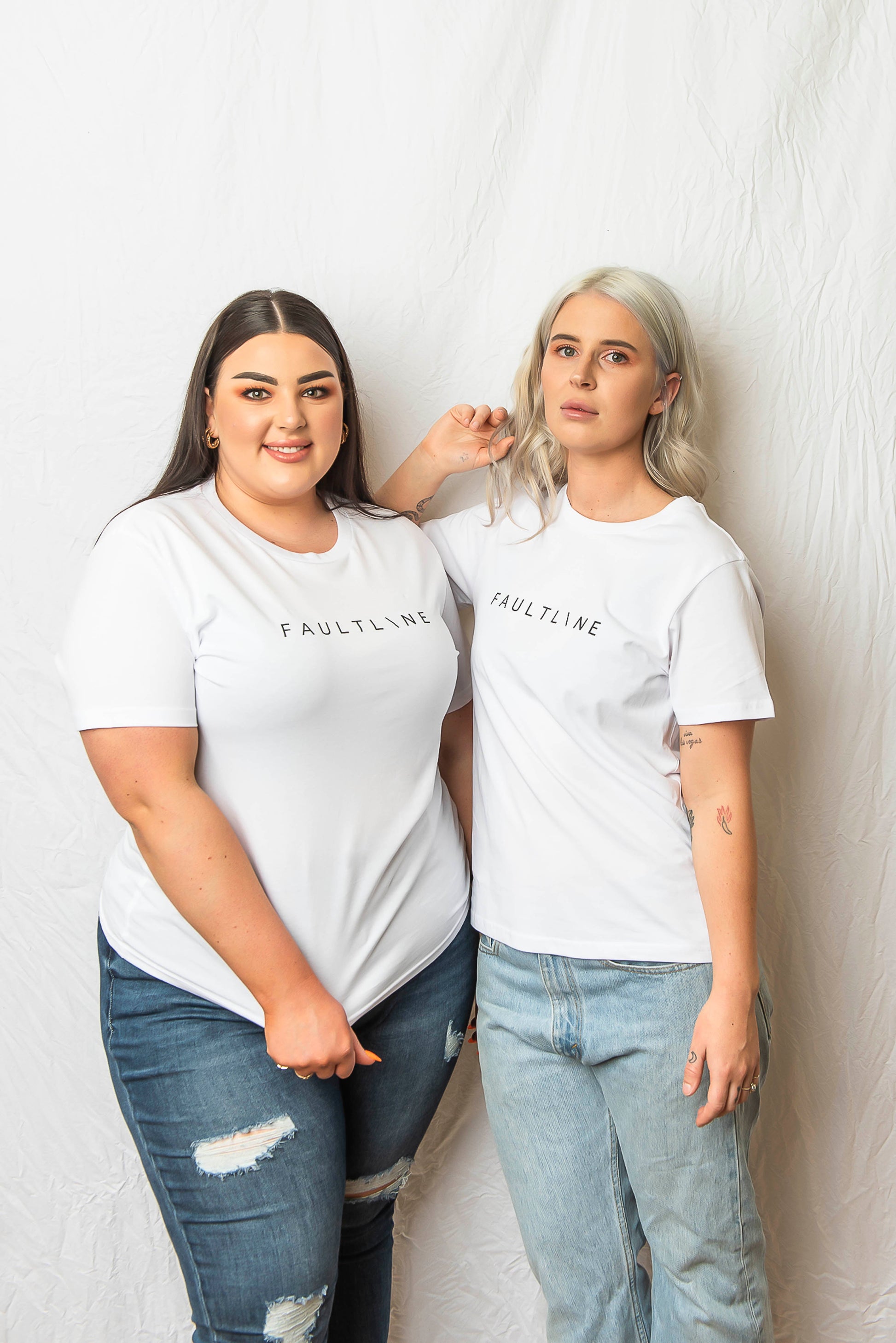 Woman's Basic Tee White - FAULTLINE THE LABEL 