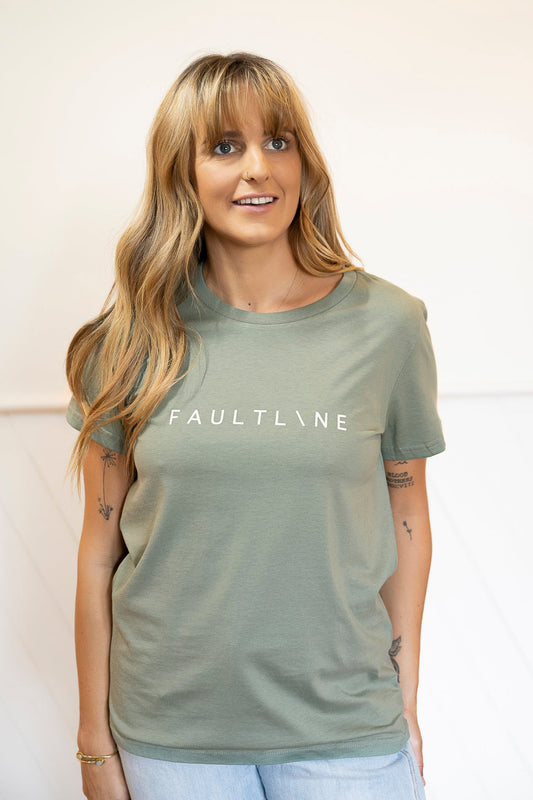 Woman's Basic Tee Sage - FAULTLINE THE LABEL 